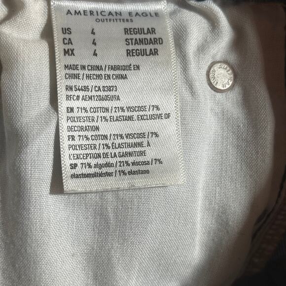 American Eagle Super Hi-Rise Flare Jeans Womens 4 Blue Denim Distressed Stretch - Picture 11 of 16